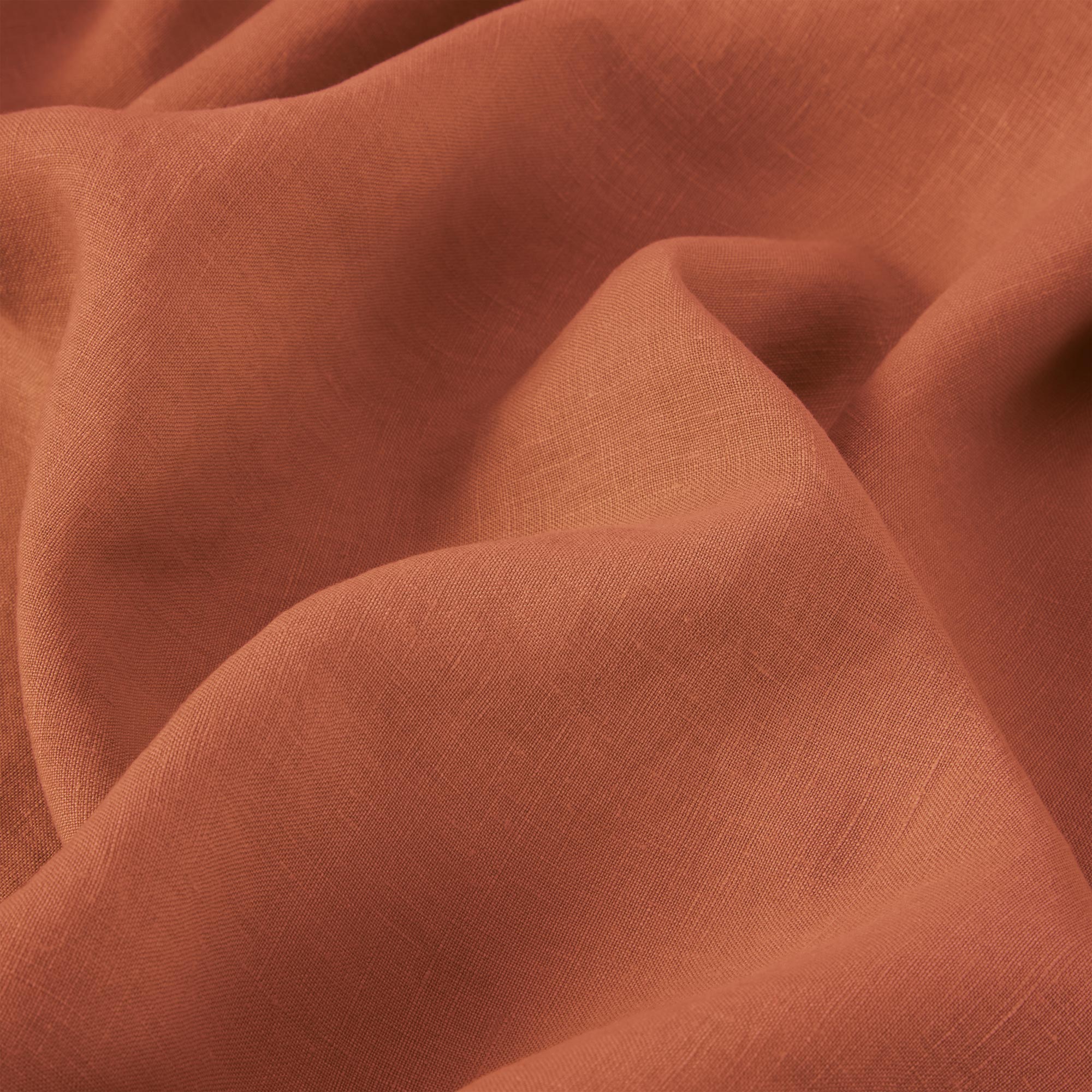 Kalono Linen Blend Flat Sheet – Burnt Orange - Image 3