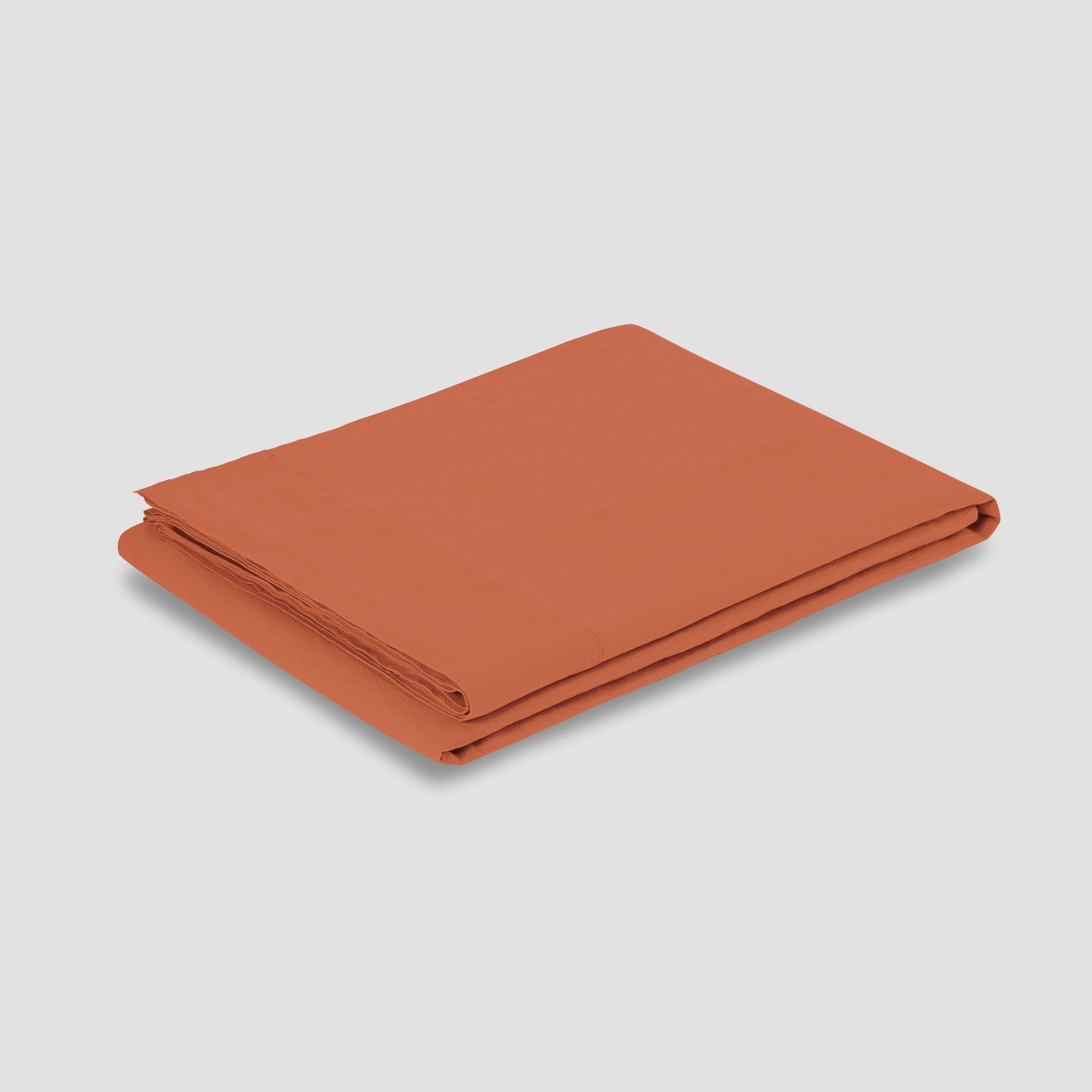 Kalono Linen Blend Flat Sheet – Burnt Orange - Image 2