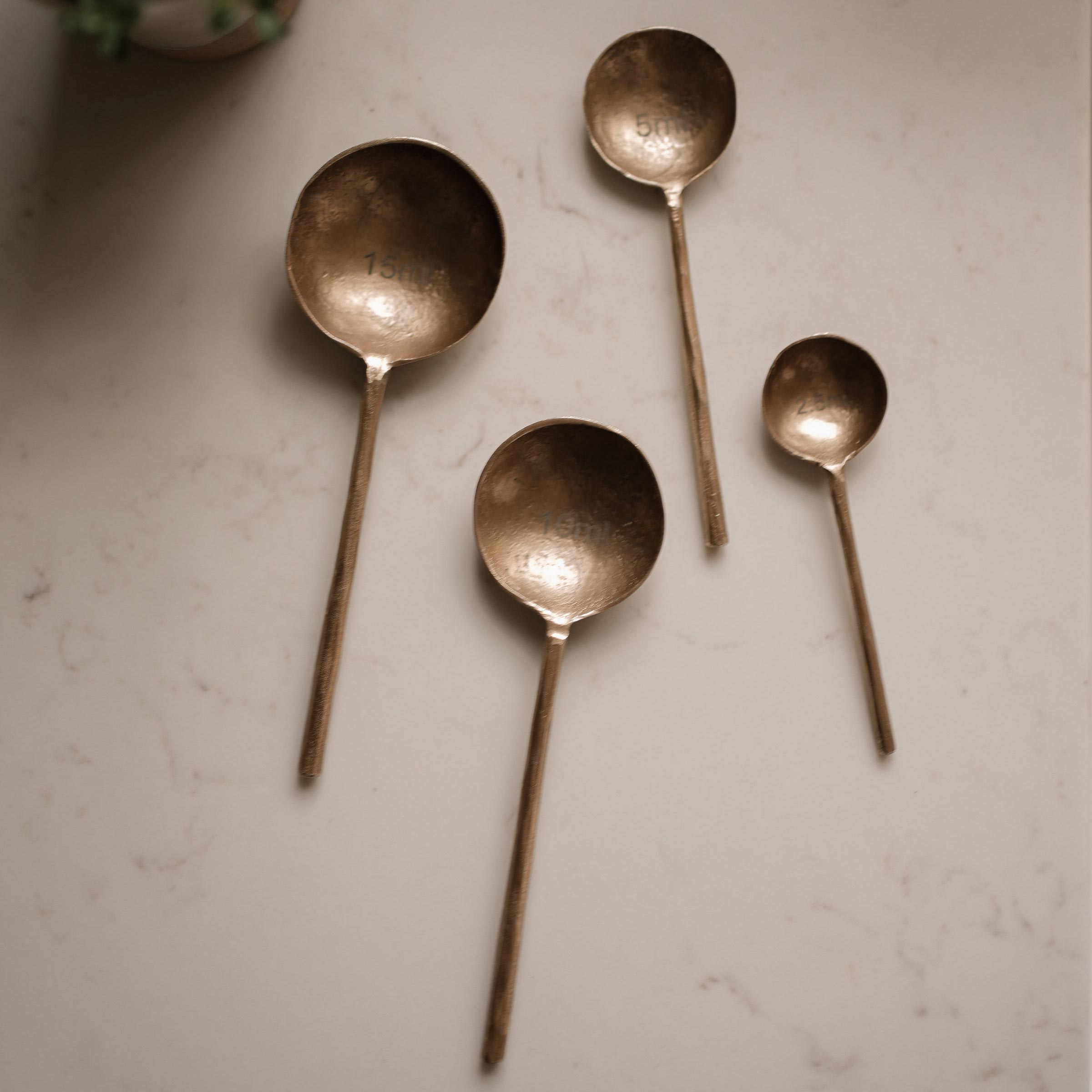 Kalono Measuring Spoons Set of 4 – Forged Brass