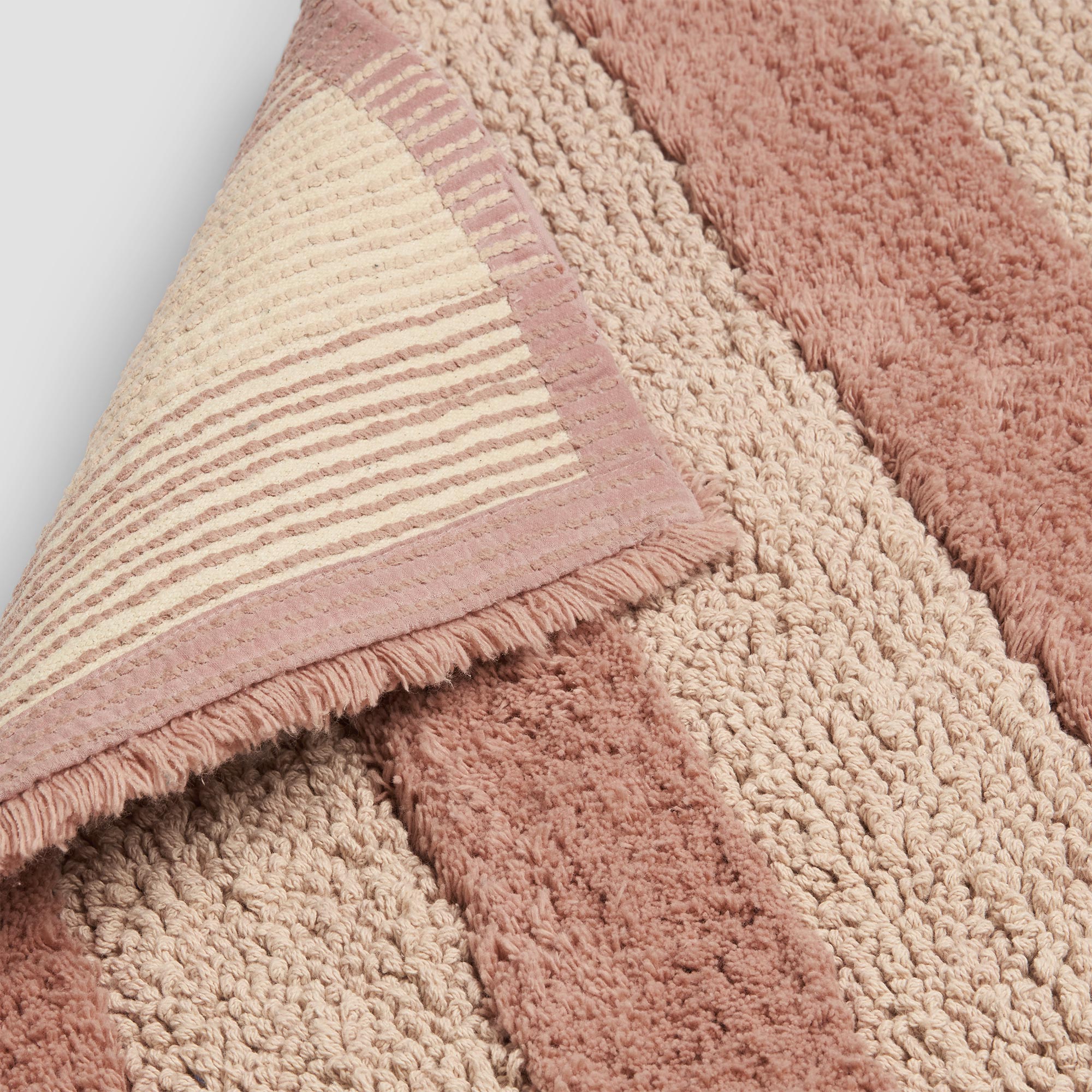 Kalono Cotton Bath Mat – Sand Shell Pembroke Stripe - Image 3