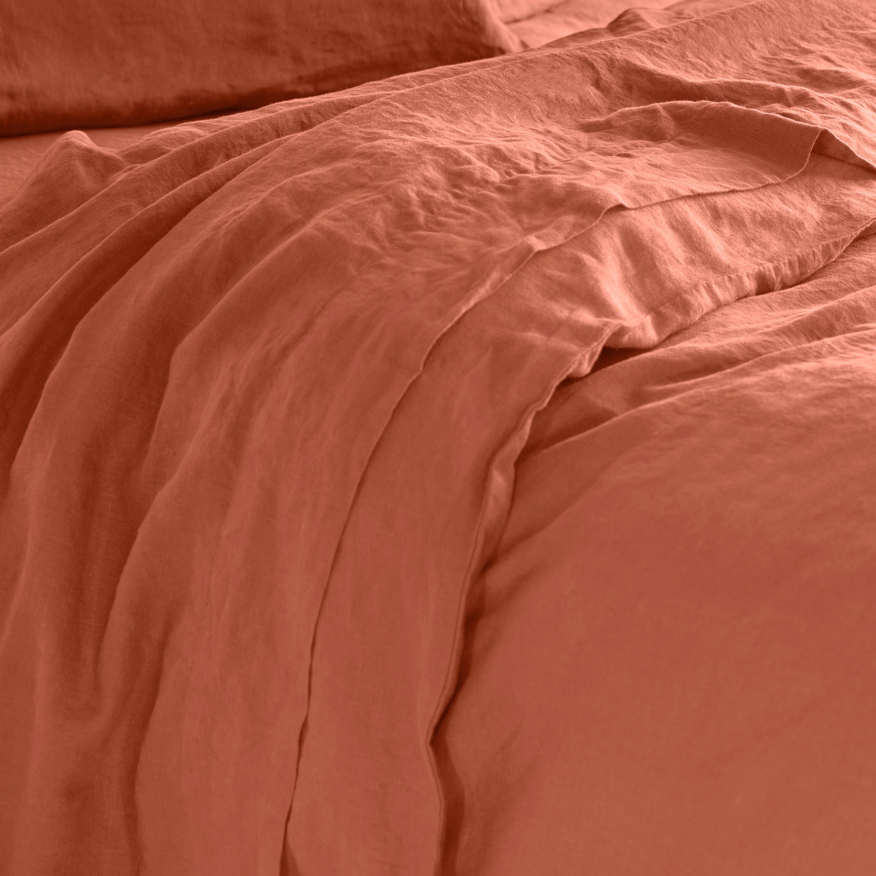 Kalono Linen Blend Flat Sheet – Burnt Orange