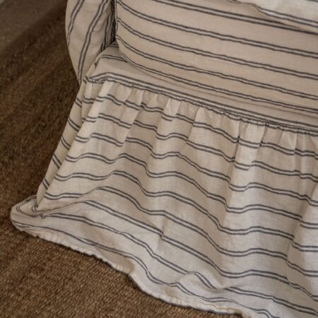 Kalono Linen Blend Valance – Ivory Kemptown Stripe